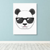 Panda met zonnebril canvas afdruk (Insitu (Houten vloer))