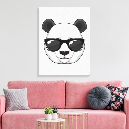 Panda met zonnebril canvas afdruk (Insitu (Woonkamer))