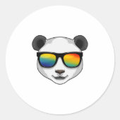 Panda met zonnebril ronde sticker (Voorkant)