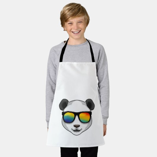 Panda met zonnebril schort (Gedragen)