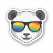 Panda met zonnebril sticker (Voorkant)