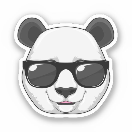 Panda met zonnebril sticker (Voorkant)