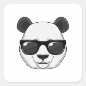 Panda met zonnebril vierkante sticker (Voorkant)