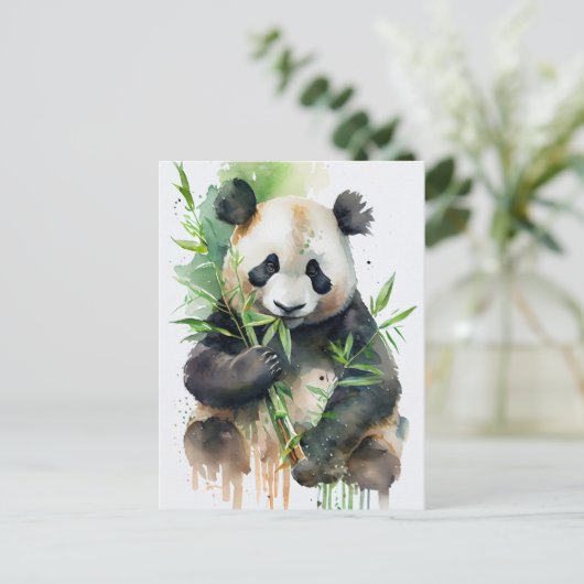 Panda met zwart en wit bont. briefkaart (Staand voorkant)