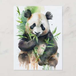 Panda met zwart en wit bont briefkaart