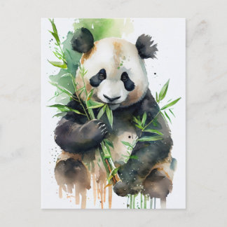 Panda met zwart en wit bont briefkaart