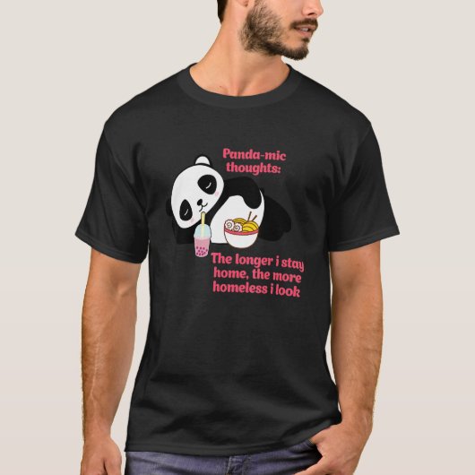 Panda mic Thouting Hoe langer ik blijf thuis T-shirt (Voorkant)
