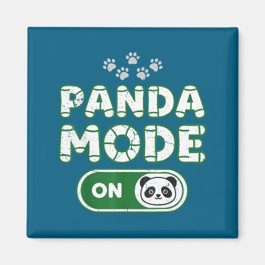 Panda Mode On Funny Animal Bear Lover Owner Costum Magneet (Voorkant)