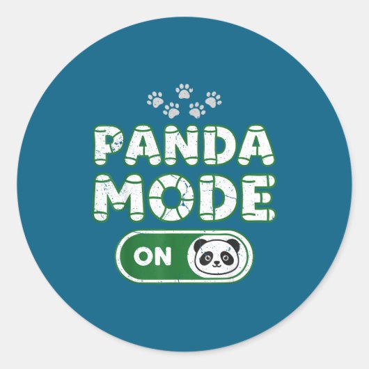 Panda Mode On Funny Animal Bear Lover Owner Costum Ronde Sticker (Voorkant)