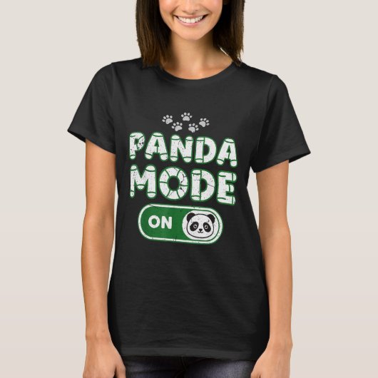 Panda Mode On Funny Animal Bear Lover Owner Costum T-shirt (Voorkant)
