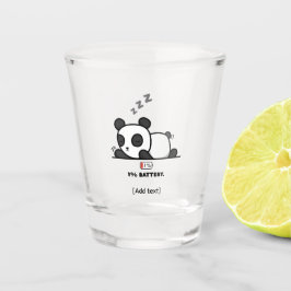 Panda-modus: 1% batterij - Grappige slapende panda Shot Glas