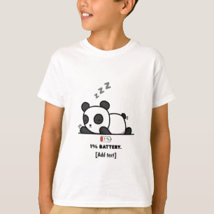 Panda-modus: 1% batterij - Grappige slapende panda T-shirt