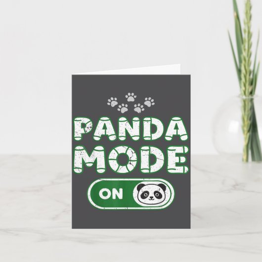 Panda Modus Aan Grappig Dier Beer Liefhebber Eigen Kaart (Voorkant)