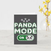 Panda Modus Aan Grappig Dier Beer Liefhebber Eigen Kaart (Gele Bloem)