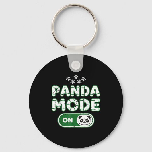 Panda Modus Aan Grappig Dier Beer Liefhebber Eigen Sleutelhanger (Voorkant)