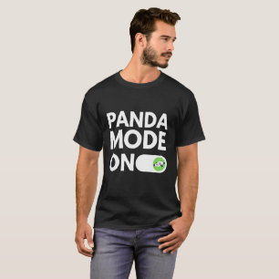 Panda Modus Aan Schattige Dier Toggle Schakelaar T-shirt