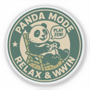 Panda Modus Relax Win Gamen Sticker