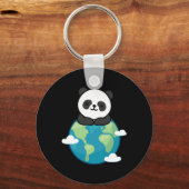 Panda Moeder Aarde Dag Funny voor Planet Environme Sleutelhanger (Voorkant)