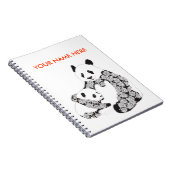 Panda Moeder en Baby Cub Notitieboek (Rechterzijde)