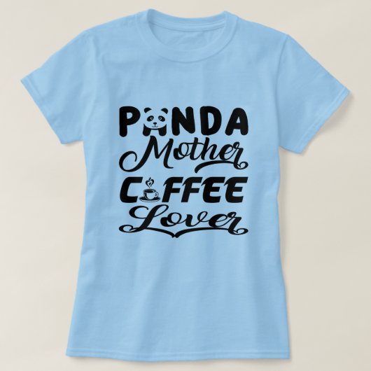 Panda Moeder Koffie Liefhebber Grappig Moeder Desi T-shirt (Design voorkant)