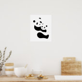 Panda Moeder & Welp Print 16 x 20 - Wit (Keuken)