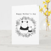 Panda moederdag schattige panda moeder monocratisc kaart (Gele Bloem)