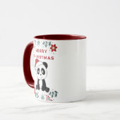 Panda Mok kerstwinter winterdieren Pandas (Voorkant links)