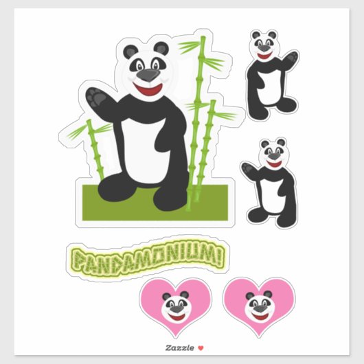 Panda-monium Cute Cartoon Panda Beer Set Sticker (Vel)