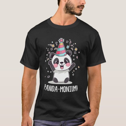 Panda-Monium Dierlijke Pun Kawaii Coon T-shirt (Voorkant)