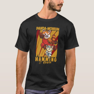 Panda Monium Hamming It Down Red Panda 1 T-shirt