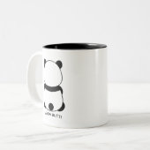 Panda-monium in een beker! 🐼☕😂 tweekleurige koffiemok (Voorkant links)
