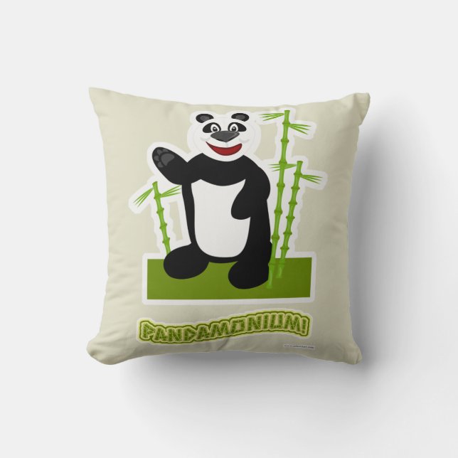 Panda-monium Panda Beer Cartoon Character Fun Kussen (Voorkant)