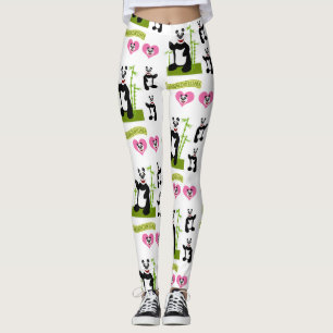 Panda-monium Panda Beer Cartoon met patroon Leggings