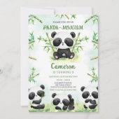 Panda-monium Panda verjaardagsuitnodiging Kaart (Voorkant)