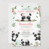 Panda-monium Panda Verjaardagsuitnodiging Kaart (Voorkant)