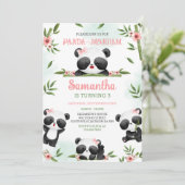 Panda-monium Panda Verjaardagsuitnodiging Kaart (Staand voorkant)