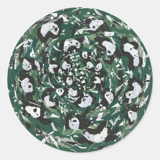Panda-monium Ronde Sticker (Voorkant)