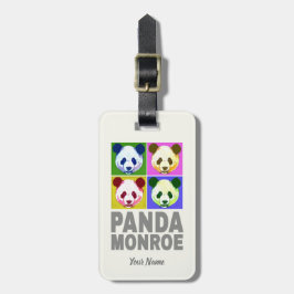 Panda Monroe Beer Pop Art Portret Bagagelabel