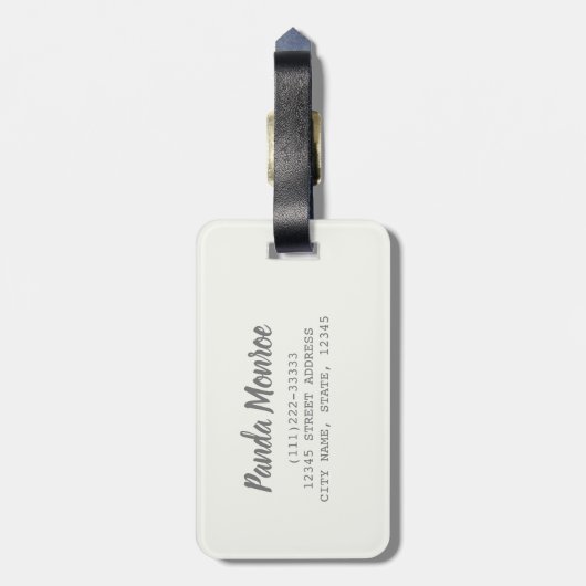 Panda Monroe Beer Pop Art Portret Bagagelabel (Achterkant verticaal)