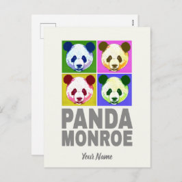 Panda Monroe Beer Pop Art Portret Feestdagenkaart