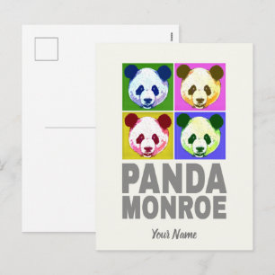 Panda Monroe Beer Pop Art Portret Feestdagenkaart