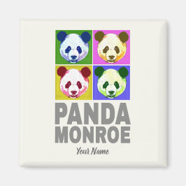 Panda Monroe Beer Pop Art Portret Magneet