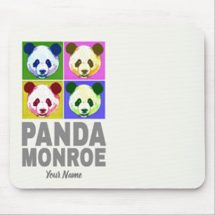Panda Monroe Beer Pop Art Portret Muismat