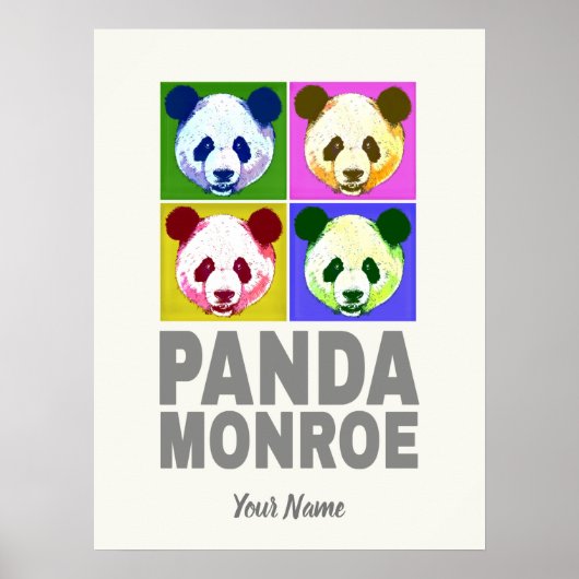 Panda Monroe Beer Pop Art Portret Poster (Voorkant)