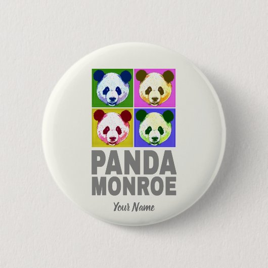 Panda Monroe Beer Pop Art Portret Ronde Button 5,7 Cm (Voorkant)