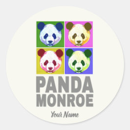 Panda Monroe Beer Pop Art Portret Ronde Sticker