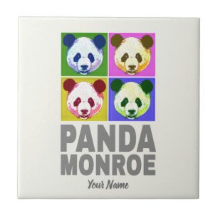 Panda Monroe Beer Pop Art Portret Tegeltje