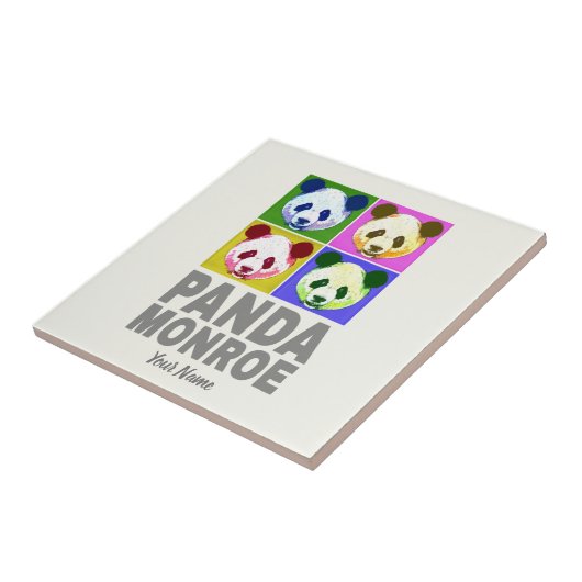 Panda Monroe Beer Pop Art Portret Tegeltje (Zijkant)