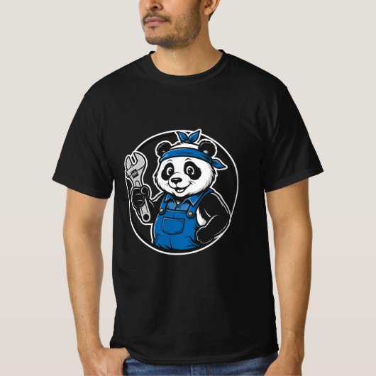 Panda monteur - Cute Garage sleutel Panda T-shirt (Voorkant)
