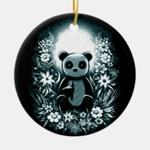 Panda Moon Keramisch Ornament